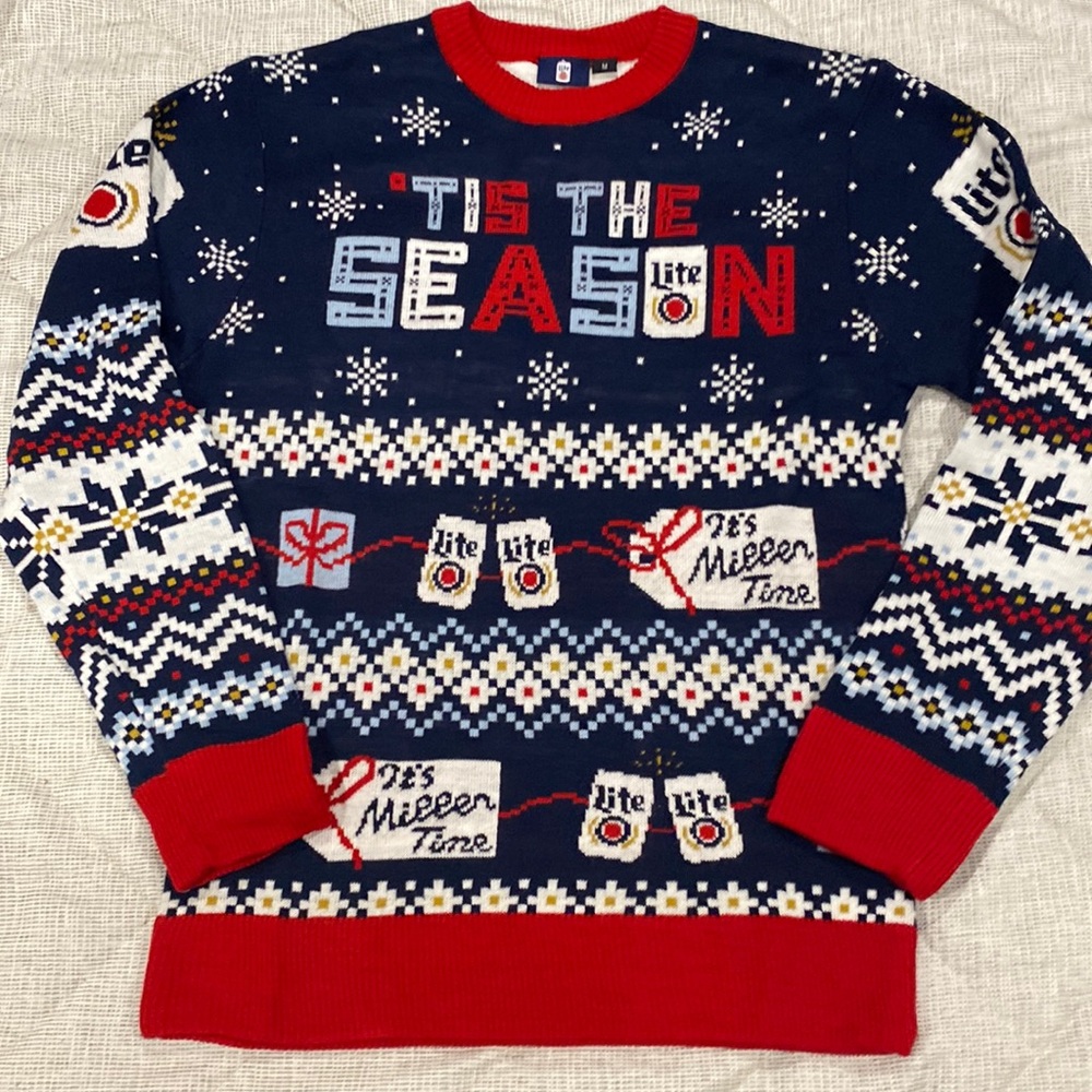 Miller Lite ugly Christmas sweater-New. Size M